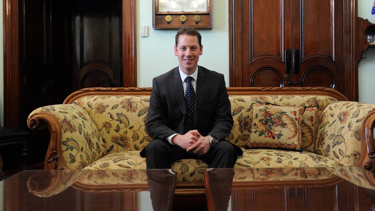 Ballarat mayor Joshua Morris during an interview at Ballarat Town Hall on August 26, 2014. PICTURE: JUSTIN WHITELOCK