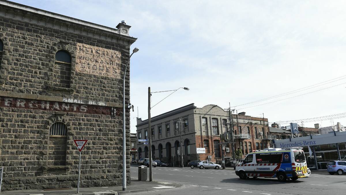The old wool & skin store sign on the corner of Mair and Camp streets, Ballarat. PICTURE: JUSTIN WHITELOCK