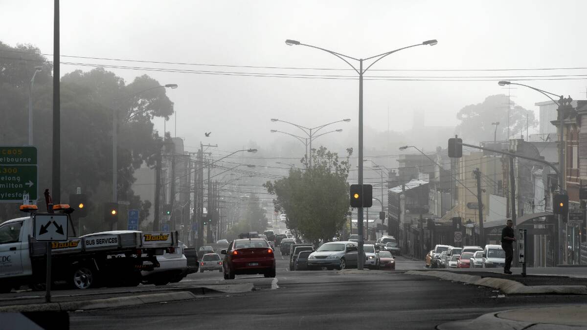 Ballarat got off to a gloomy start day as the first fog of the year settled over the city. PICTURE: JEREMY BANNISTER