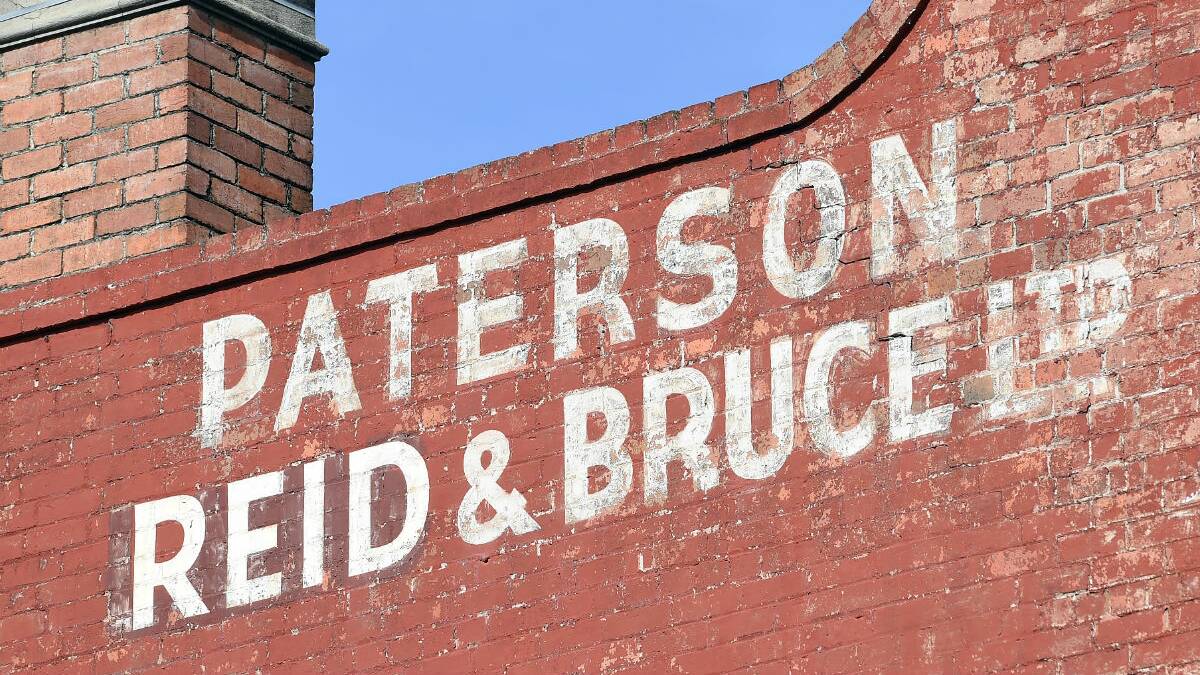 The Paterson, Reid & Bruce sign on Camp Street, Ballarat. PICTURE: JUSTIN WHITELOCK