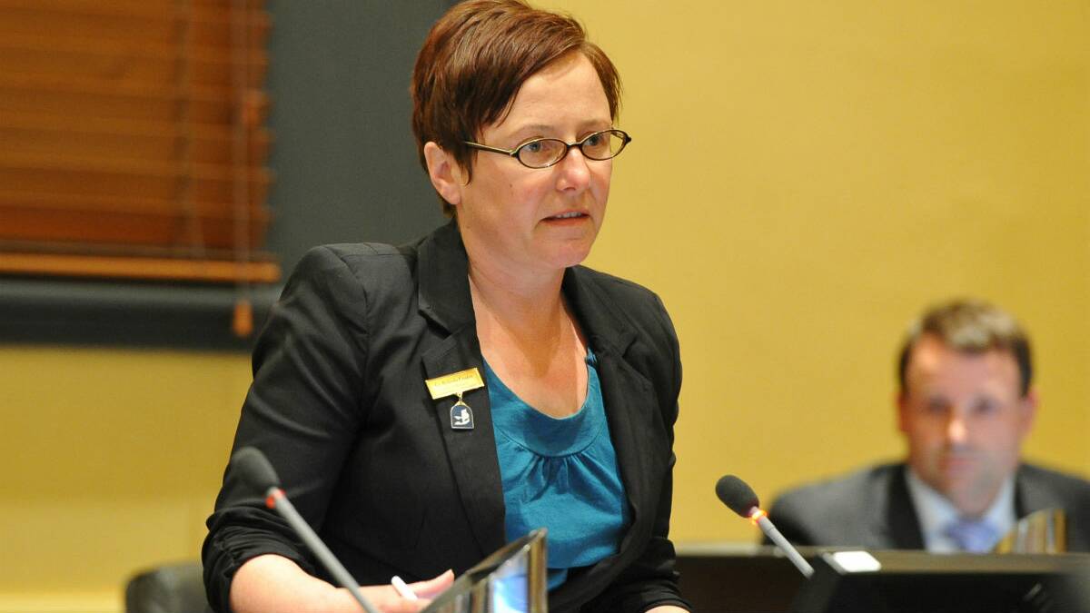 Councillor Belinda Coates speaking on the Civic Hall in October 2013. PICTURE: LACHLAN BENCE