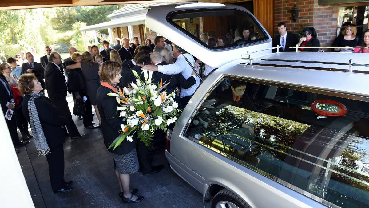 Hundreds of people gathered to say farewell to Donna Taylor today. PICTURE: JUSTIN WHITELOCK