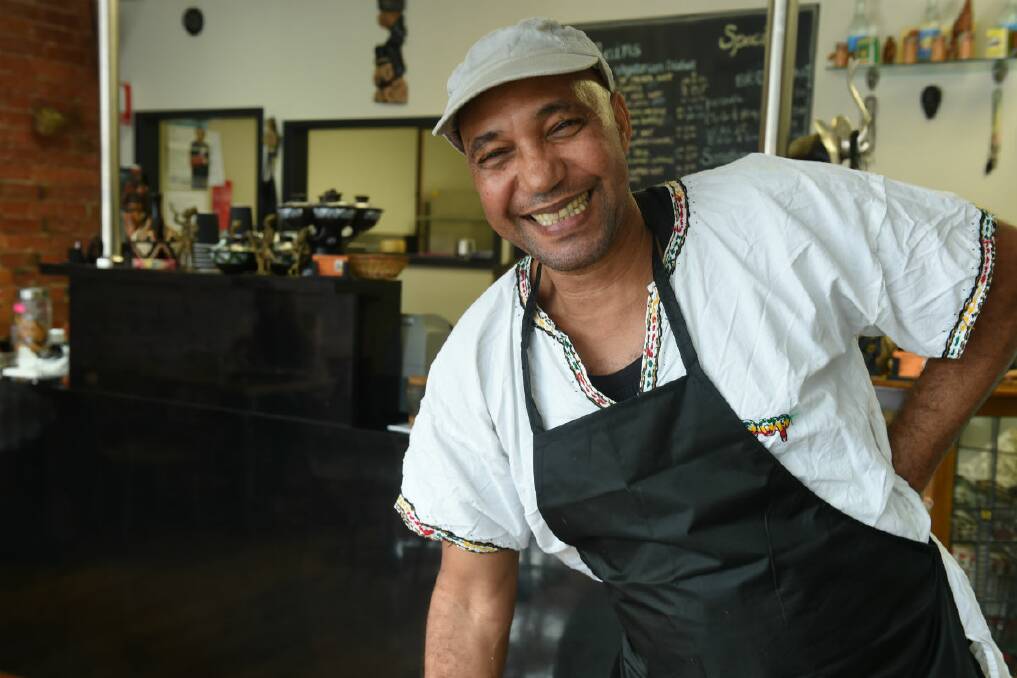 Chef Teman Hussen at Cafe Merkama on Doveton Street. PICTURE: LACHLAN BENCE