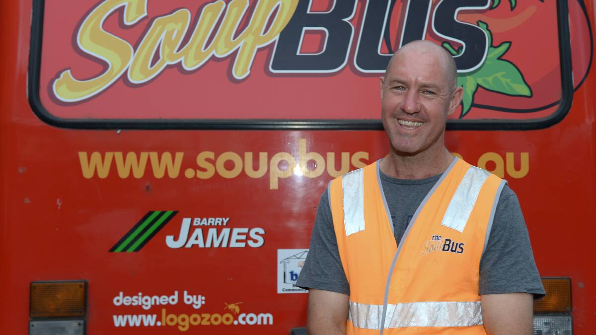 Rick Stephens in front of the Ballarat Soup Bus