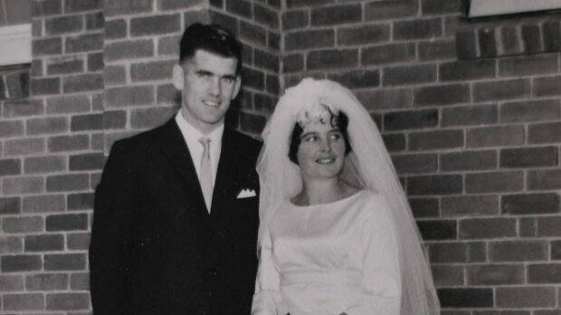 Robin and Barbara Collins on their wedding day. Photo: Supplied
