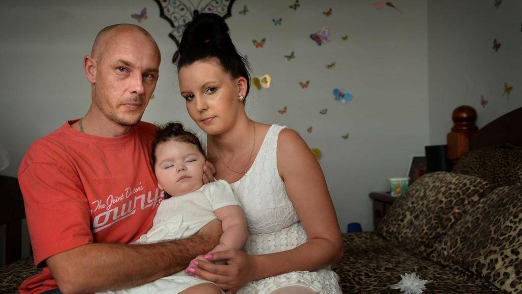 "I feel like I'm being pushing into breaking the law": Jaylene Siery and Peter Rule with daughter Larissa, now two years old. Photo: Marina Neil