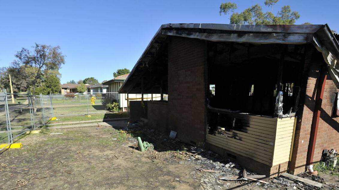 Vandalism and burnt-out houses around Ashmont. Picture: Les Smith