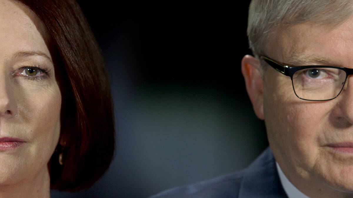 From friends to foes. Former Prime Ministers, Julia Gillard and Kevin Rudd. Pics supplied.
