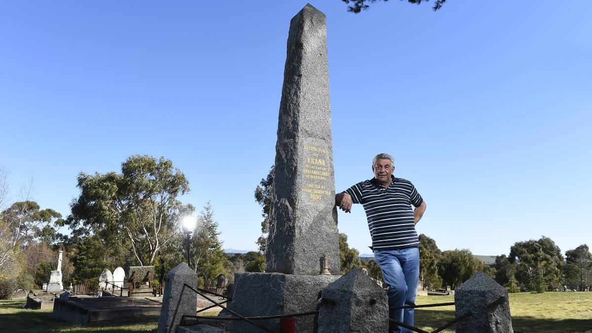 Local Aboriginal elder Ted Lovett at the memorial stone of William Wilson. The name Mullawallah was rejected as a suburb name.