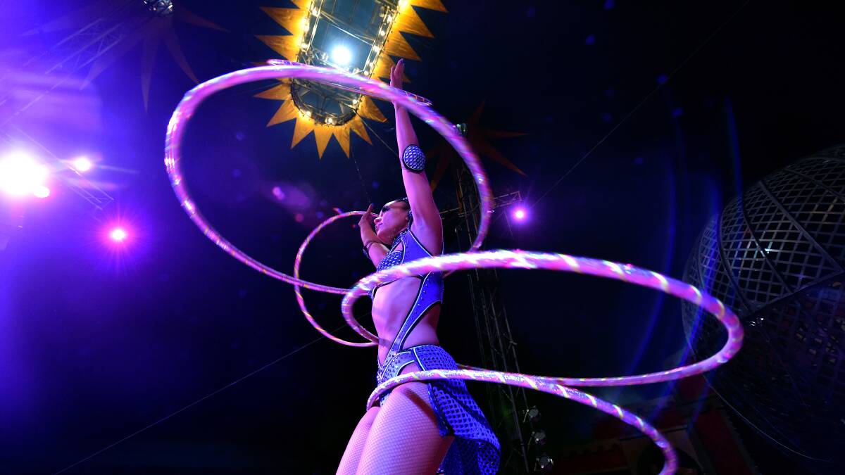 Silvers Circus performer Gypsy Gomez has been mastering the hoops since she was 12. 
PICTURE: JEREMY BANNISTER