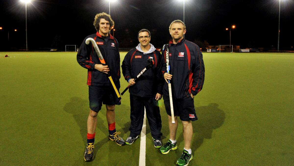 WestVic’s Ewan Wallin, Nathan Burgess and Nathan Hargreaves have been selected to contest the Australian Country Hockey Championships, while Chris Vaughan (not pictured) will coach the side. PICTURE: JEREMY BANNISTER