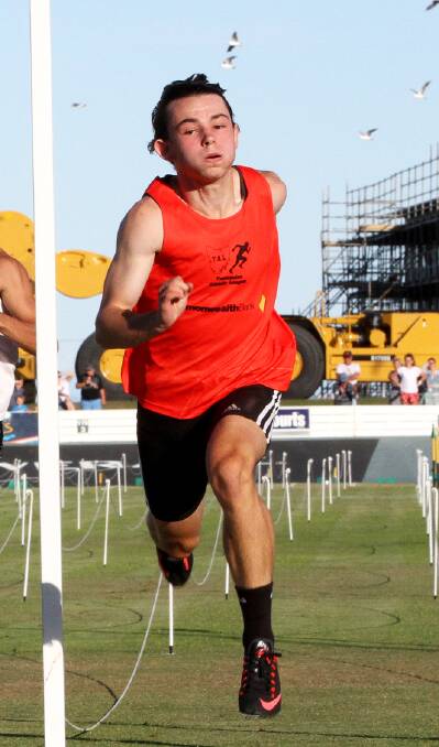  Jack Hale, 16, hits the line in the Backmarkers Invitational at the Burnie Gift on New Year’s Day. PICTURE: STUART WILSON