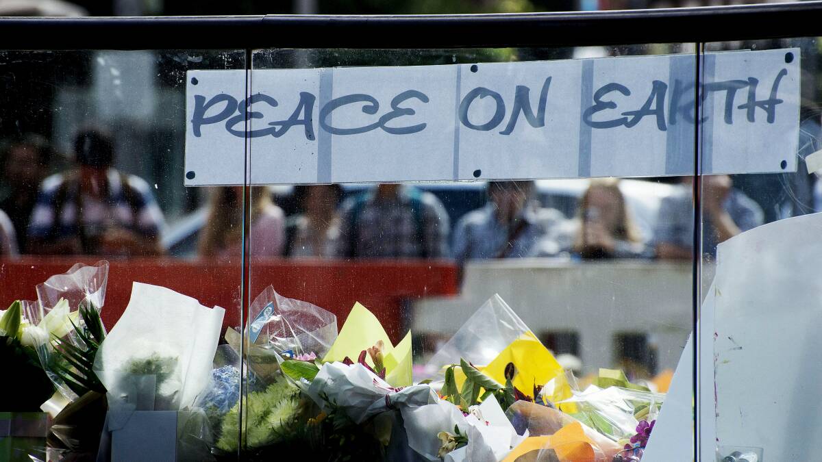 A floral memorial was made in Sydney’s Martin Place this week after Monday’s siege where two victims were killed.