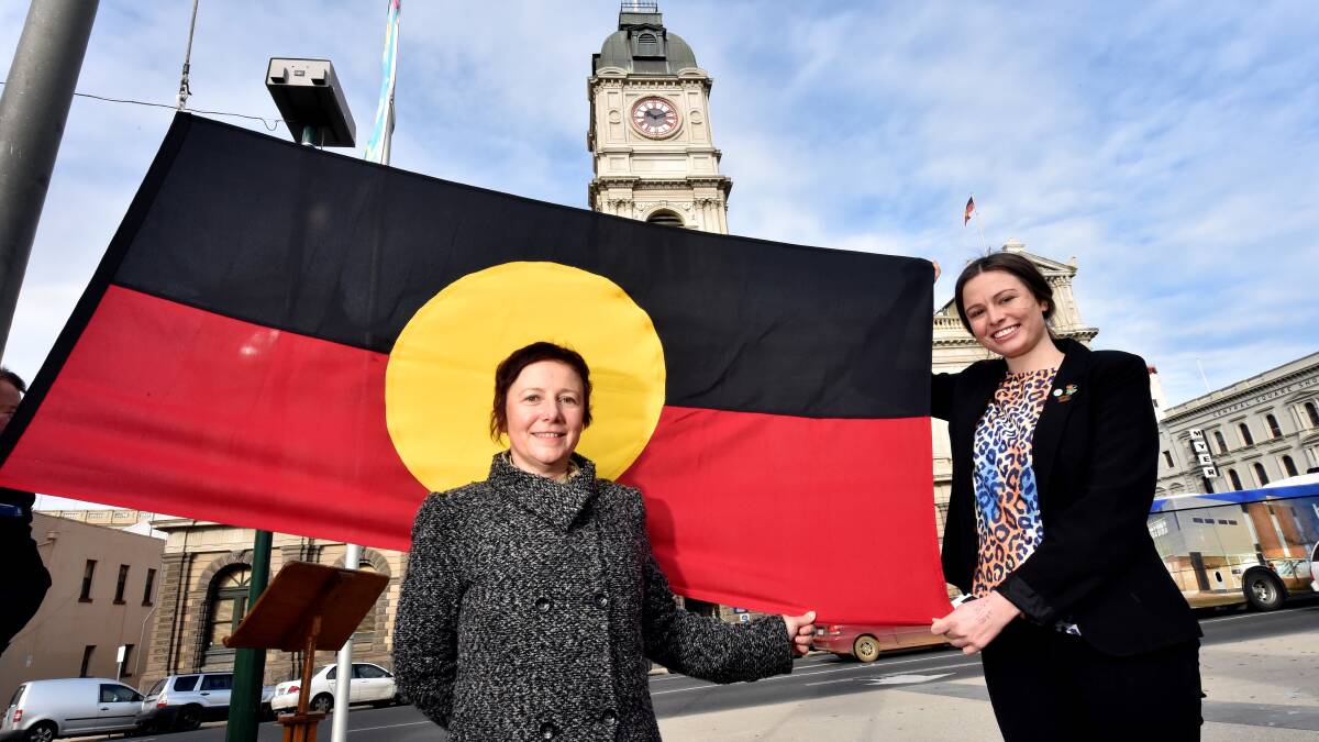 Ballarat City councillor Belinda Coates and Gunditjmara woman Sissy Austin welcome in Reconciliation Week on Monday. PICTURE: JEREMY BANNISTER