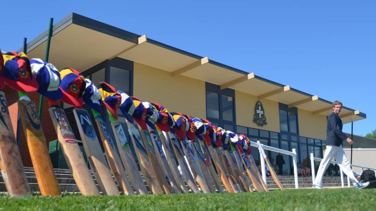  St Patrick’s College and Ballarat Clarendon College cricketers put out their bats to honour Australian batsman Phillip Hughes. 