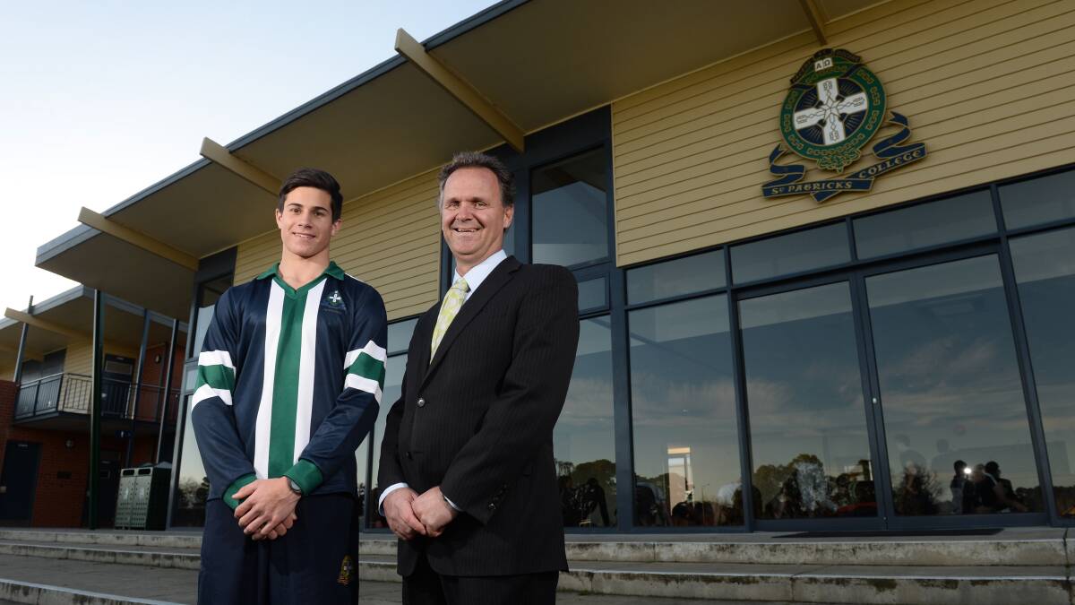 Captain Liam Duggan and coach Howard Clark hope to secure a fifth-straight Herald Sun Shield grand final for St Patrick’s College. PICTURE: ADAM TRAFFORD
