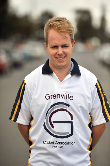 Grenville Cricket Association president Adam Couch displays the representative Twenty20 shirt, which will be worn at Grenville’s 50th anniversary in February. PICTURE: JEREMY BANNISTER