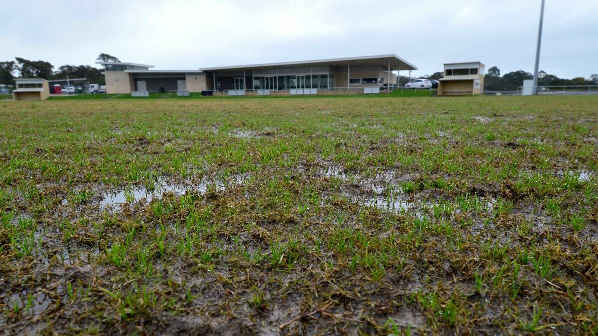 The Doug Linsday Reserve football oval has been deemed unplayable because of too much standing water.