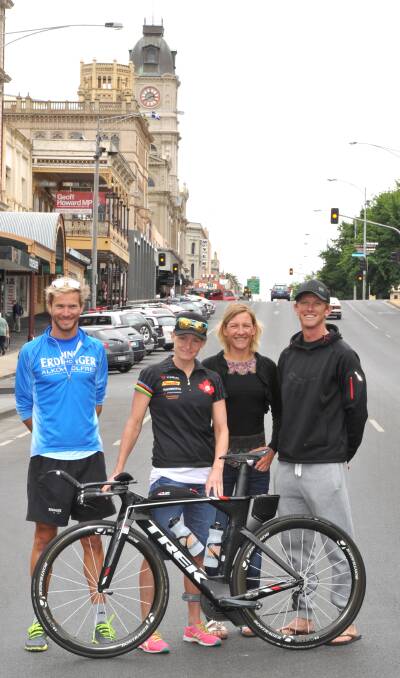  German world record-holder Michael Raelert, German competitor Mareen Hufe, Canadian competitor Melanie McQuaid and Australian competitor Luke Bell will take part in the Ironman 70.3 competition this weekend.
PICTURE: JEREMY BANNISTER