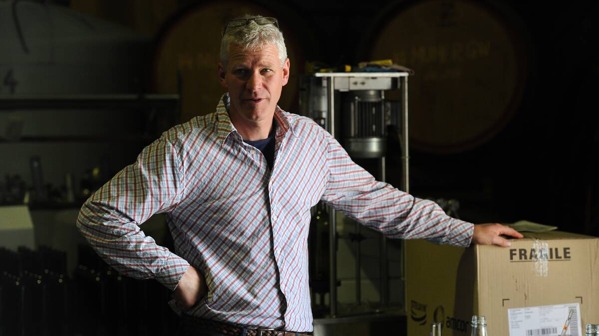 Winemaker Michael Unwin at his Beaufort winery. 
PICTURE: JUSTIN WHITELOCK