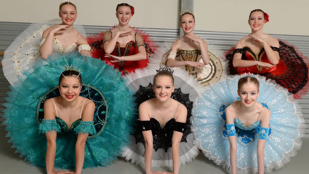 Anita Coutts School of Dance students, back, Georgia Ballinger, 16, Tiffany Wray, 14, Tahnee Simpson, 14, and Cassie Tattersall, 16, and front, Samantha Mitchell, 15, Eliza Callil, 15, and Madelyn Rothe, 15 will compete in Sydney next month. PICTURE: KATE HEALY
