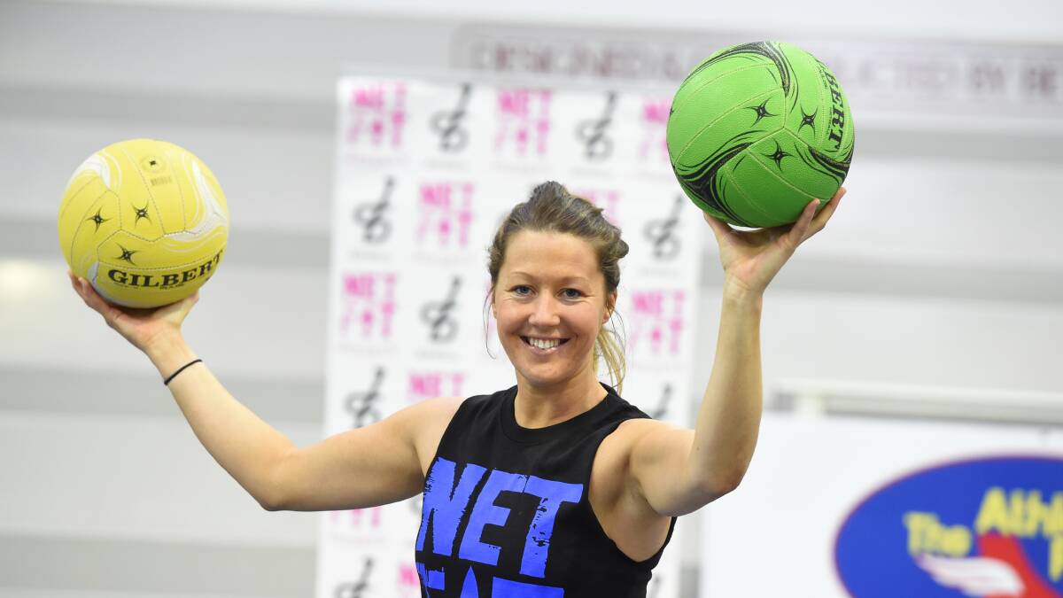 Taking athletes through her netball-style fitness workout, NETFIT, is ANZ Championship netball star Sarah Wall. PICTURE: LACHLAN BENCE