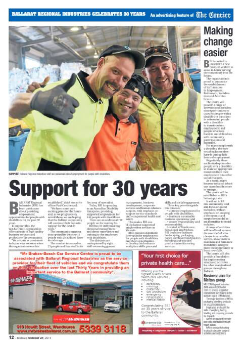Ballarat Regional Industries celebrates 30 years
