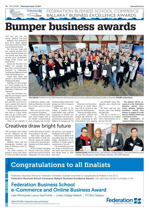 Federation Business School Commerce Ballarat Business Excellence Awards
