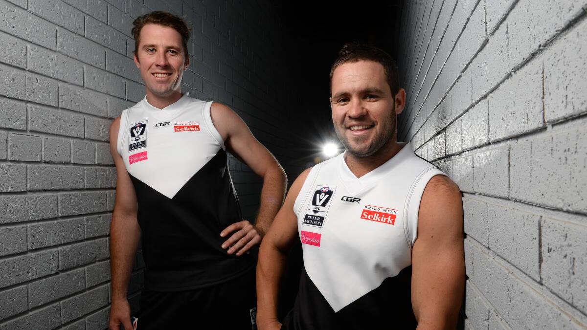 Roosters Orren Stephenson and Andrew Hooper. Photo: Adam Trafford