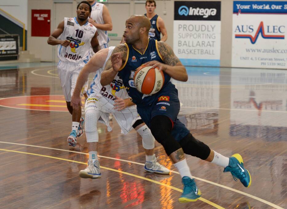 Miners' sharp shooter Roy Booker took the game up a notch in overtime at the Minerdome on Saturday night. Photo: Kate Healy