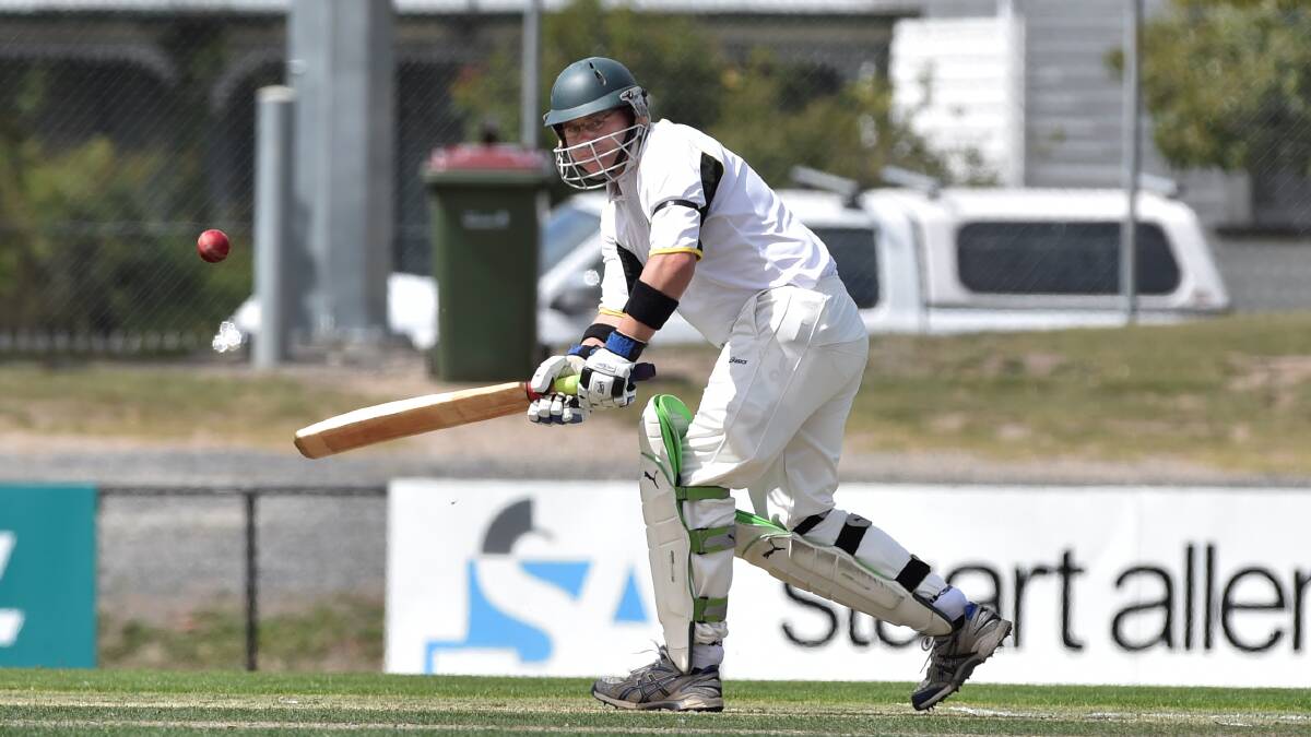 Napoleons-Sebastopol opener Neil Chalmers launches a strong innings at Eastern Oval. Photo: Jeremy Bannister