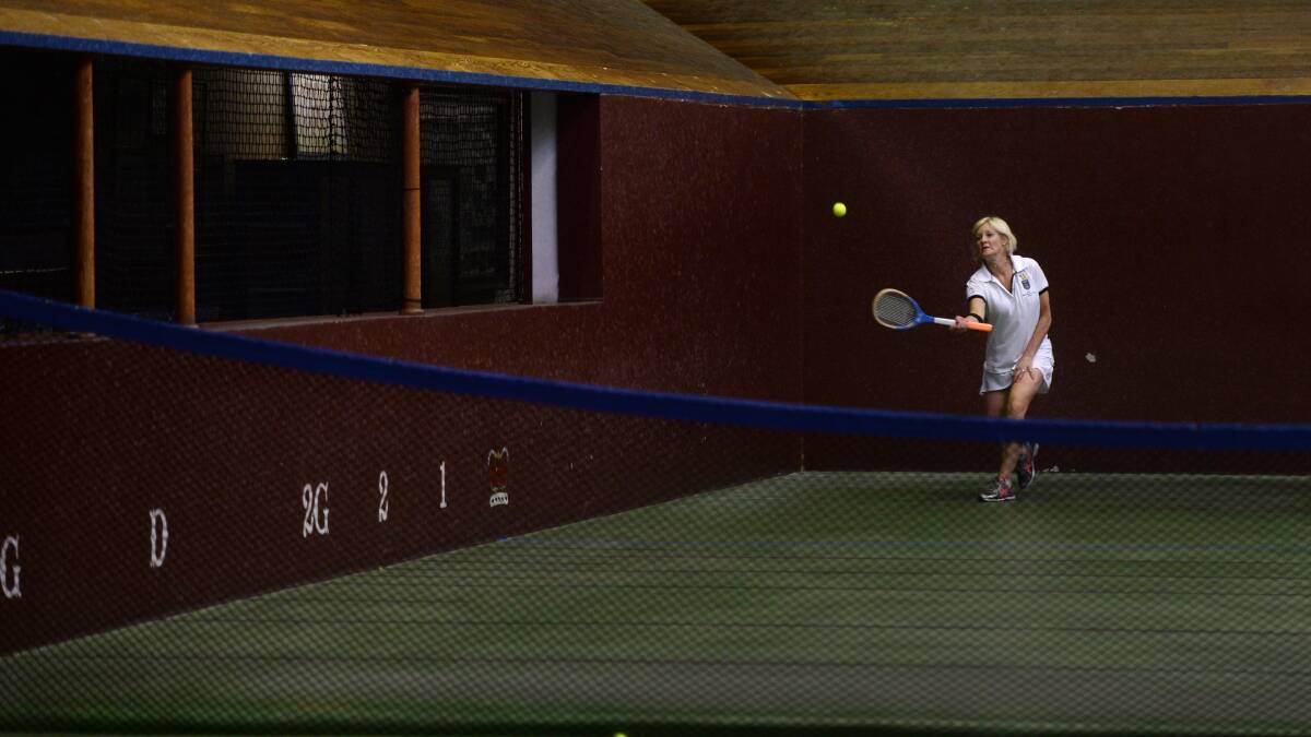 Wendy Whitehead enjoys a game of royal tennis in Ballarat. Photo Adam Trafford