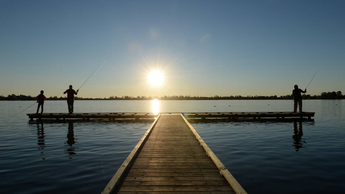 Almost 10,000 anglers are expected to drop a line in Lake Wendouree over the next six months. PICTURE: KATE HEALY