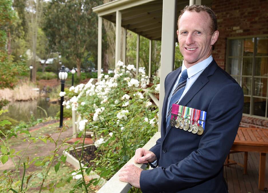 Corporal Mark Donaldson VC was the guest speaker for the Committee for Ballarat’s round-table dinner on Thursday night. PICTURE: LACHLAN BENCE