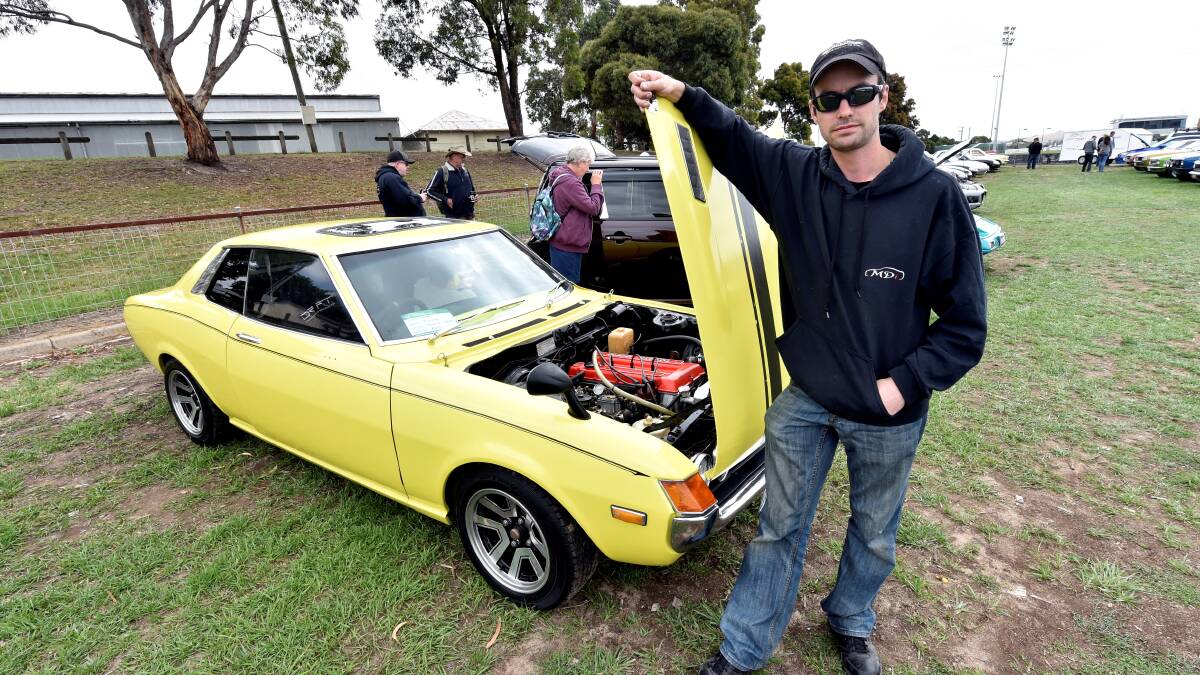 Revhead Rhys Oldfield shows off his 1974 Toyota Celica. PICTURE: JEREMY BANNISTER