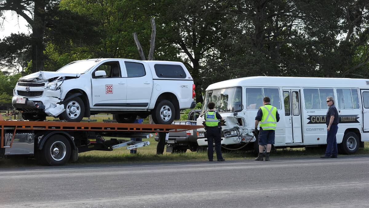 CFA and Gold Bus were involved in separate crashes on Gillies Street on Wednesday morning.