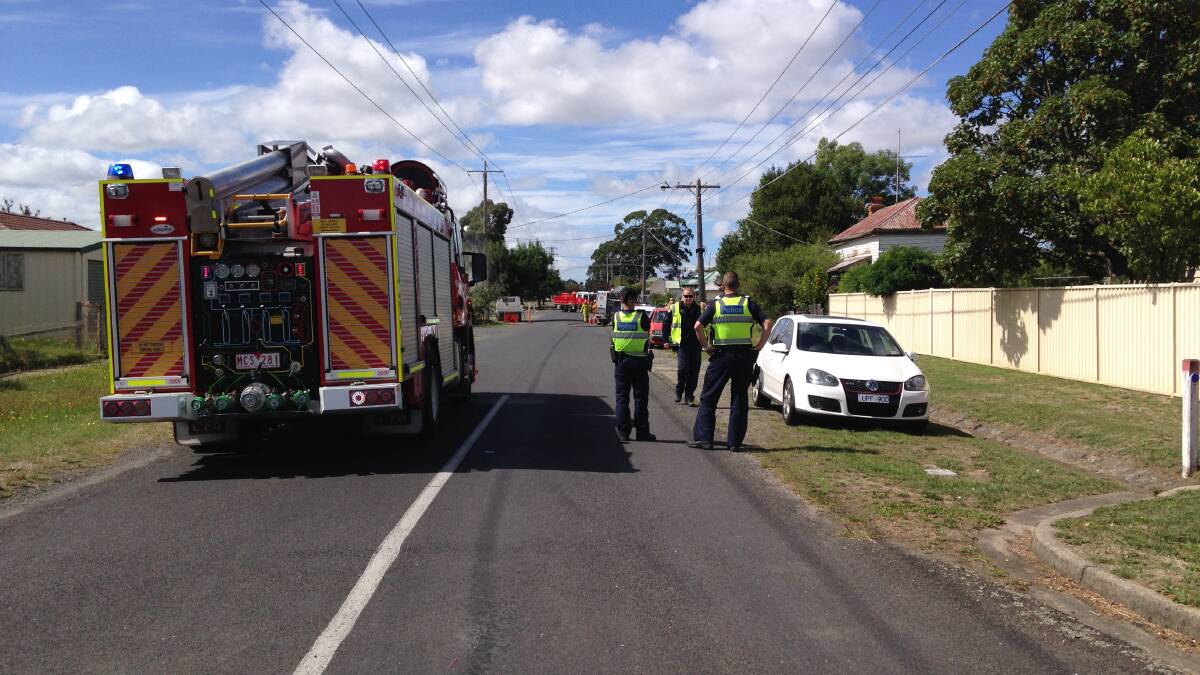 Rice Street is blocked off after tradespeople struck a gas main. PICTURE: David Jeans