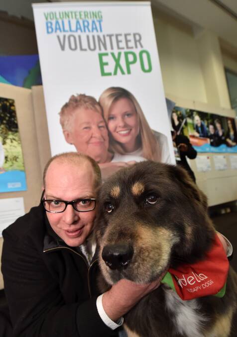 United Way chief executive officer Geoff Sharp with Gracie the Tibetan mastiff. PICTURE: JEREMY BANNISTER