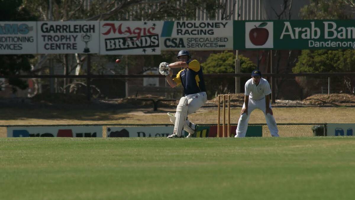 Bobby Hind looks to pull one to the boundary for Ballarat Cricket Association on his way to 38.