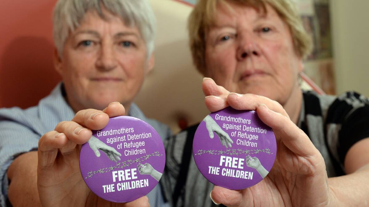 Cath McDonald and Grandmothers against Detention of Refugee Children co-founder and chairman Gwenda Davey.