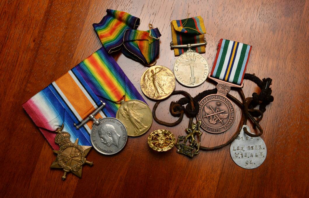 Ten war medals and a World War I identification tag were mailed to The Courier on Monday. PICTURE: ADAM TRAFFORD. 
