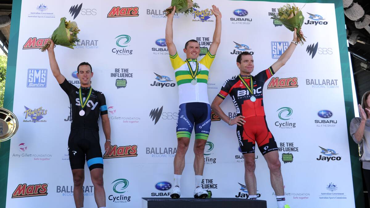 Happier days: In January Simon Gerrans outclassed Australia's best including Richie Porte and Cadel Evans to win the National Road Championship