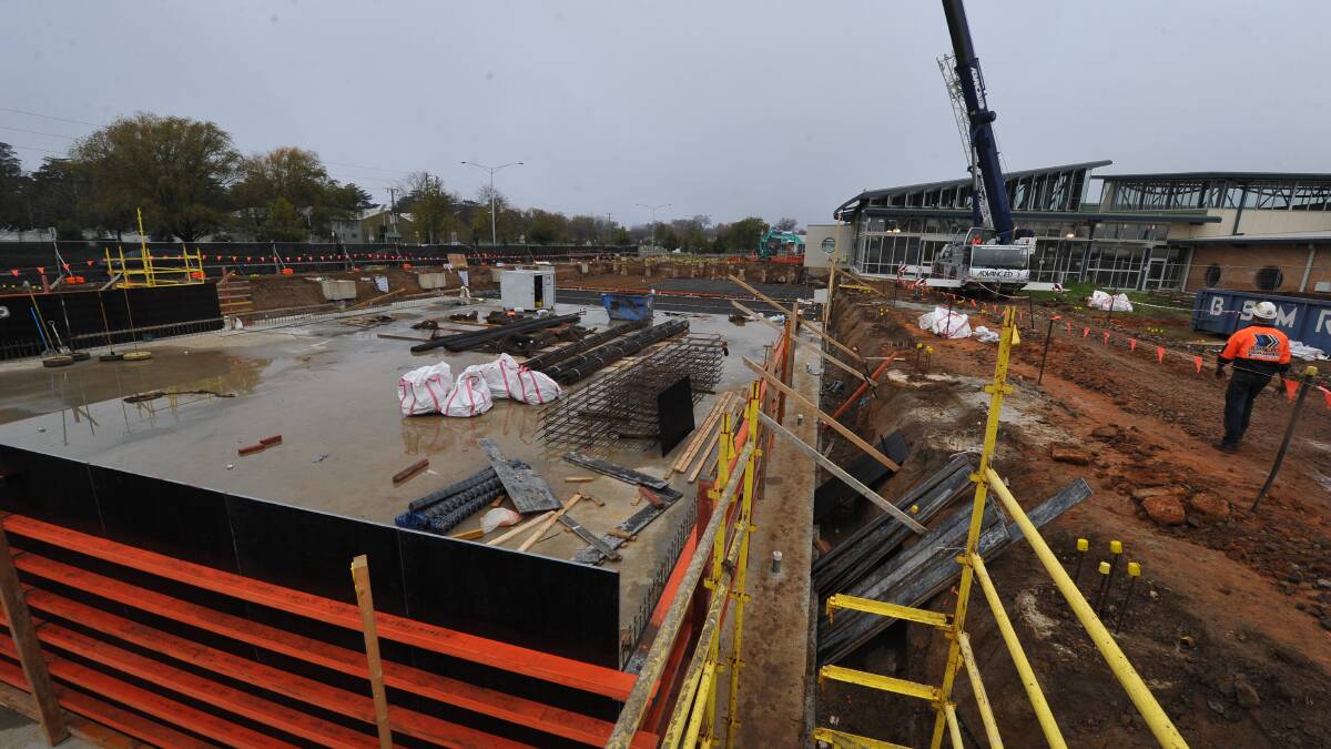 A file photo of the 50m pool under construction at the Ballarat Aquatic and Lifestyle Centre.