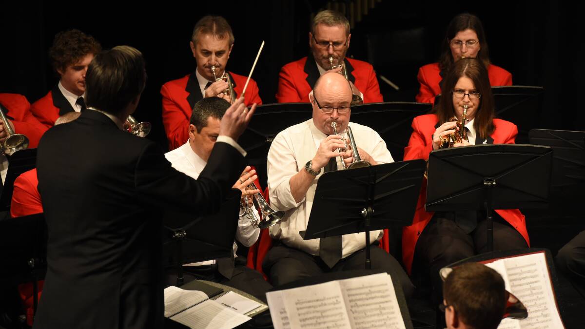 The Mooney Valley Brass Band plays at the Royal South Street 2014 Victorian Band Championships.