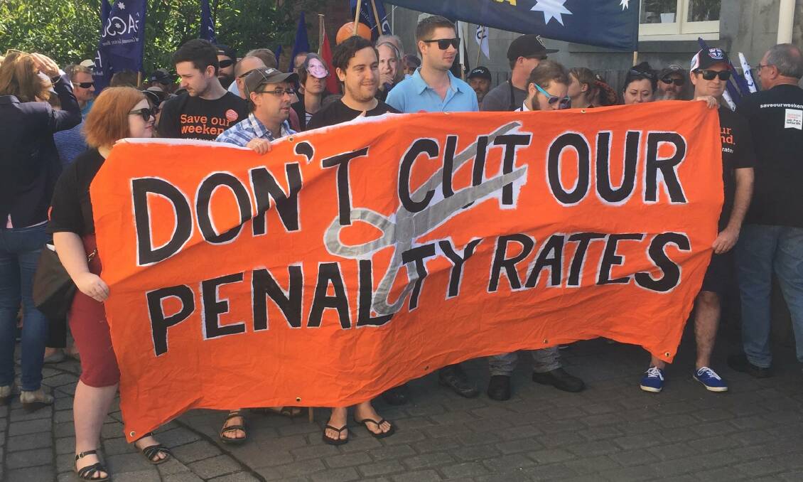 Tasmanians rally outside of Senator Eric Abetz office. Picture: Rob Inglis