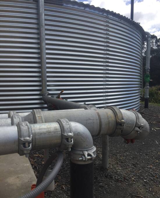 The new 90,000 litre water tank at the Ballarat ESTA call centre. 