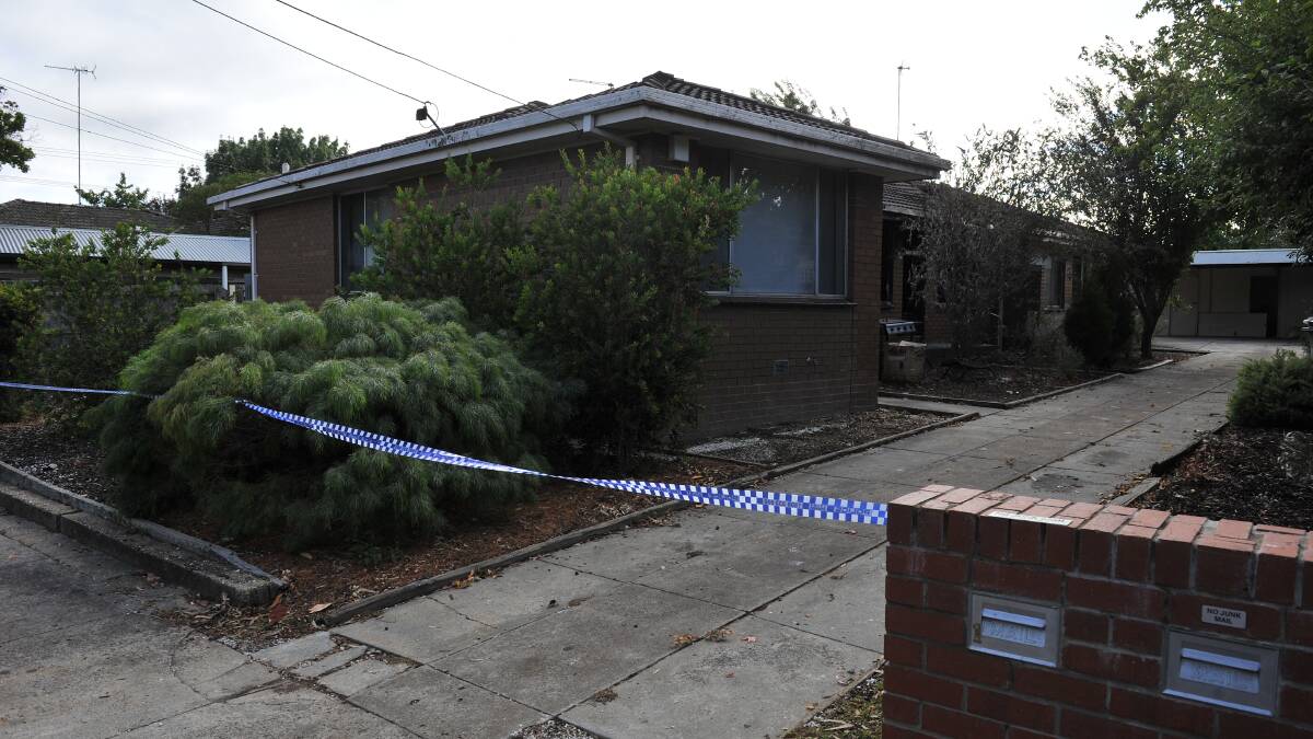 Police investigate a fire at a unit in Wendouree on Monday, February 6, 2017. 