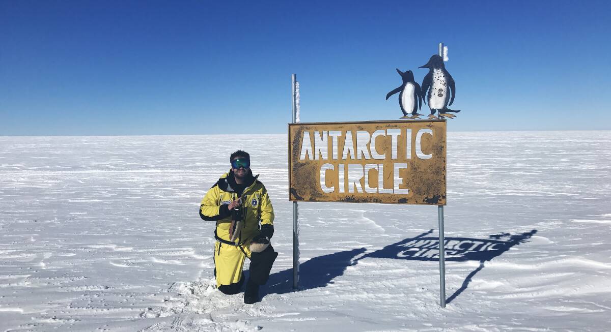 SNOW MAN: Nathan Bourke living life on the edge of the Antarctic Circle, almost 3500 kilometers from his home town. Picture: Nathan Bourke/Australian Antarctic Division​.