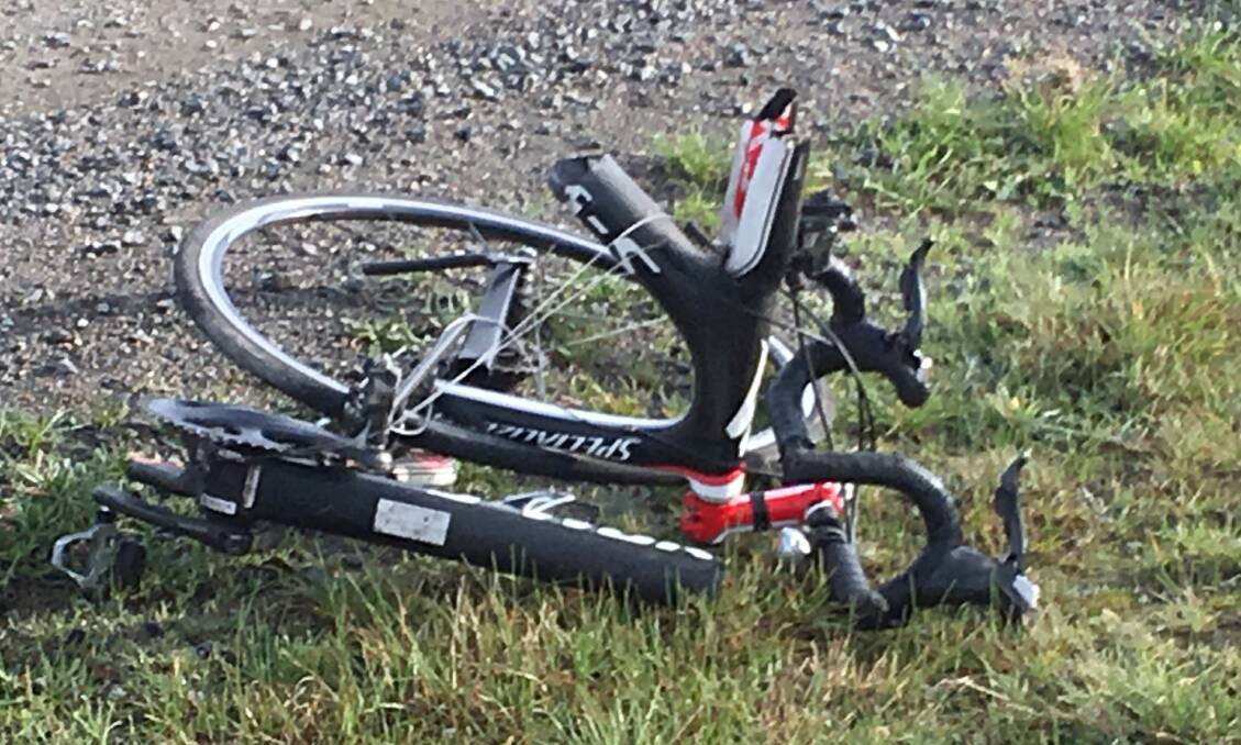 Luke Taylor's bike after the crash in May 2017. 