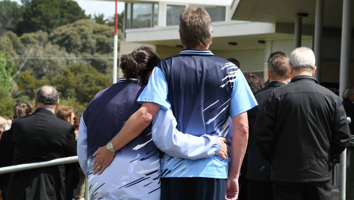 CLUBS UNITE: Bowls Clubs from all over the Ballarat region attended Mrs Mitchell's funeral. 